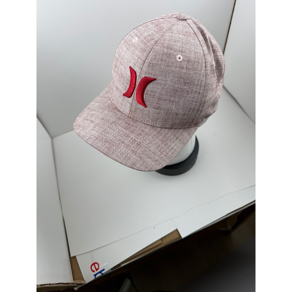Hurley Mens Heathered Burgundy Red Embroidered Logo Baseball Hat Cap